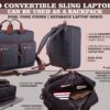S41 – Coco Convertible Sling Laptop Bag | Can Be Used As A Backpack | Dual Tone Finish | Separate Laptop Space